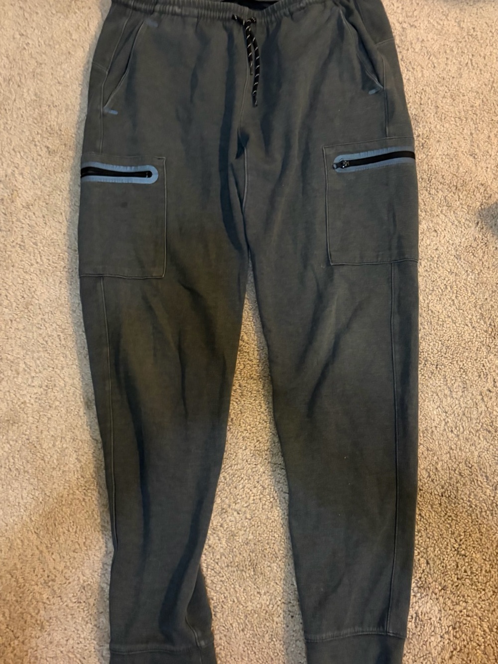Old Navy Black Women's Cargo Jogger Pants with Contrast Zippers